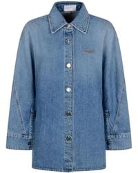 Givenchy - Short Cocoon Denim Shirt - Lyst