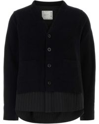 Sacai - Wool Cardigan - Lyst