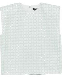ROTATE BIRGER CHRISTENSEN - Embroidered Mini Top With Back Zip Closure - Lyst