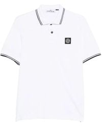 Stone Island - Slim Fit Short Sleeve Polo Shirt With Compass Patch - Lyst