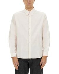 A.P.C. - Logo Embroidered Button Down Shirt - Lyst