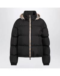 Burberry - Zip-Up Down Jacket With Check Detail - Lyst