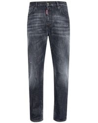 DSquared² - Relaxed Fit Faded Denim Jeans - Lyst