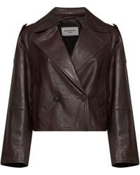 Weekend by Maxmara - Double-Breasted Leather Jacket - Lyst