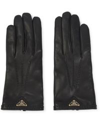 Prada - Short Nappa Leather Gloves - Lyst