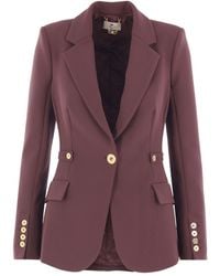 Elisabetta Franchi - Fitted Tailored Jacket With-Tone Buttons - Lyst