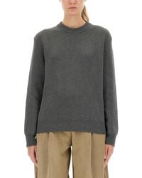 Golden Goose - Cotton Crewneck Sweater With Back Logo - Lyst