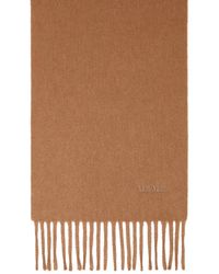 Max Mara - Wool Scarf With Embroidered Logo - Lyst