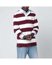 Polo Ralph Lauren - Classic Fit Burgundy/Cream Striped Polo Shirt - Lyst