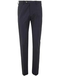 PT01 - Flat Front Trousers With Diagonal Pockets - Lyst