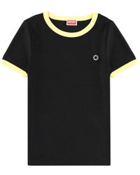 KENZO - Solid Round Neck T-Shirt - Lyst