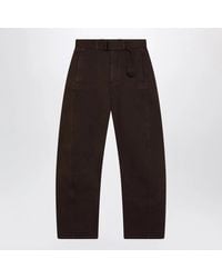 Lemaire - Cotton Trousers With Belt - Lyst