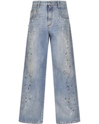 Ermanno Scervino - Crystal-Embellished Wide-Leg Jeans - Lyst