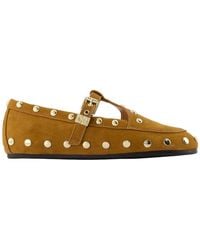 Ganni - Mary Jenny Studs Ballet Flats - Lyst