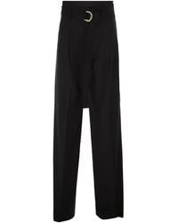 Max Mara - Maxmara Studio Mstserio – Wide-Leg Pure Wool Trousers With Belt - Lyst
