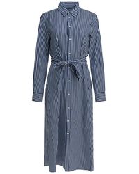 Polo Ralph Lauren - Chemisier Midi Dress With Logo - Lyst