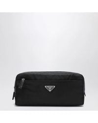 Prada - Re-Nylon And Saffiano Leather Travel Pouch - Lyst