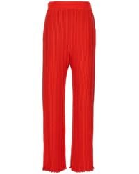 Lanvin - Wide-Leg Pleated Trousers With Side Zip Closure - Lyst