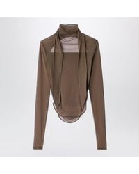 Lemaire - Cacao Bellerina Foulard Top - Lyst