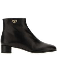 Prada - Nappa Leather Ankle Boots - Lyst