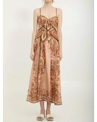 Zimmermann - Aster Scarf Print Midi Dress - Lyst
