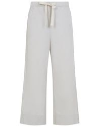 Max Mara - S Max Mara Corda Cotton Argento Pants - Lyst
