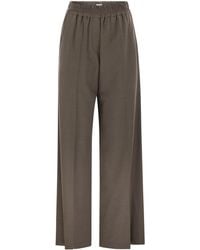 Brunello Cucinelli - Tropical Luxury Wool Loose Trousers - Lyst