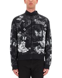 Versace Jeans Couture - Cotton Fleece Bomber Jacket - Lyst