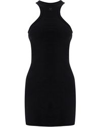 Courreges - Cotton Mini Dress With High Neck And Sleeveless Design - Lyst