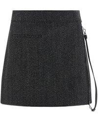 Courreges - 'Zipped Caviar Mini' Skirt - Lyst