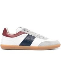 Tod's - Luxurious Calf Leather Tab Sneakers - Lyst