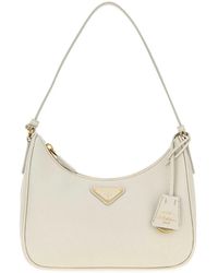 Prada - Chalk Leather Re-Edition 2005 Shoulder Bag - Lyst