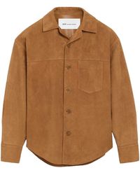 Ami Paris - Goat Suede Buttoned Overshirt - Lyst