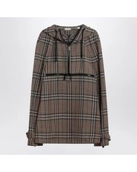 Burberry - Half-Zip Jacket With Check Pattern - Lyst