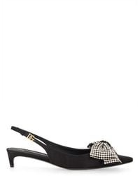 Dolce & Gabbana - Satin Slingback With Rhinestone Embroidery Pumps - Lyst