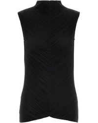 Calvin Klein - Sl Plisse Mock Neck Top - Lyst
