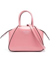 Prada - Brushed Leather Tote - Lyst