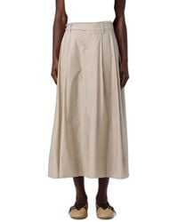 Brunello Cucinelli - Techno Cotton Poplin Sartorial Skirt With Monili - Lyst