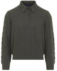 Ralph Lauren - Cypress Cable-Knit Polo Sweater - Lyst
