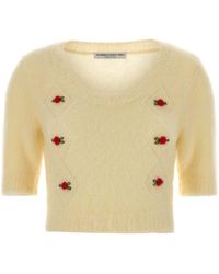 Alessandra Rich - Pastel Mohair Blend Sweater - Lyst