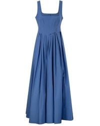 Max Mara - Spxgiro – Structured Cotton Midi Dress With Full Skirt - Lyst