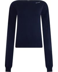 Miu Miu - Boat Neck Virgin Wool Sweater - Lyst