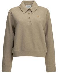 Maison Kitsuné - "Baby Fox" Polo-Collar Sweatshirt - Lyst