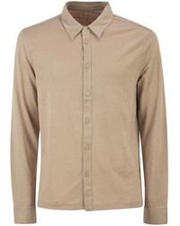 Majestic - Stretch Linen Shirt With Front Button Fastening - Lyst