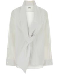 Saint Laurent - Camicia Con Collo Lavallière - Lyst