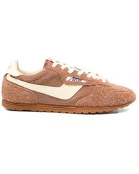 Autry - Leather Logo Patch Flat Shoes - Lyst