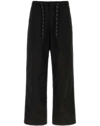 Balenciaga - Black Cotton Wide-leg Pant - Lyst