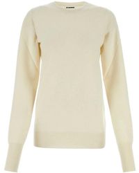 Jil Sander - Ivory Cashmere Sweater - Lyst