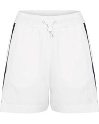 Moncler - Stripe Detail Logo Mini Shorts For - Lyst