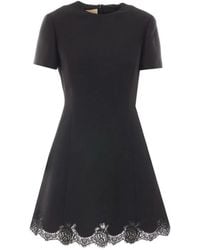 Valentino - Wool And Silk Blend Mini Dress - Lyst